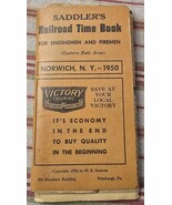 Saddler&#39;s Railroad Time Book for Enginemen &amp; Firemen Norwich, NY 1950 Ea... - $355.43 MXN