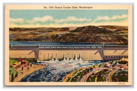 Grand Coulee Dam Washington WA Linen Postcard Z10 - £1.53 GBP