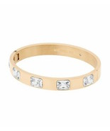 Michael Kors Bracelet Emerald Cut Crystal Bangle Gold Tone New $145 - $115.09 CAD