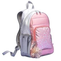 Zaino Da Scuola Per Bambini 16,5&quot; Rosa Oro Con Stampa Di Stelle Argento - $12.98