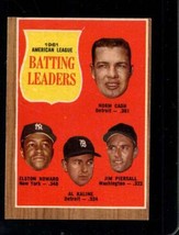 1962 Topps #51 CASH/HOWARD/KALINE/PIERSALL Vgex Al Batting Leaders (Oc) *NY11686 - £3.28 GBP