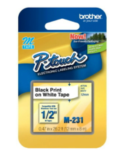 Brother® M-231 Black-On-White Tape, 0.47" x 26.2' (Pack Of 3) - $26.69