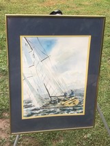 SVEN CARRILD Original WATERCOLOR SAILING SEASCAPE 1970s MODERN IMPRESSIO... - £359.71 GBP