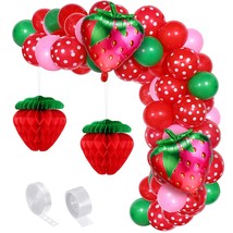 Strawberry Birthday Party Decorations Strawberry Party Balloons Arch Garland Dec - £15.17 GBP