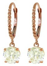 Galaxy Gold GG 14k Rose Gold Cubic Zirconia Leverback Earrings - £345.80 GBP