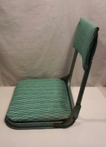 Vintage Green Padded Folding Boat Stadium Bleacher Seat Chair Metal - £21.46 GBP