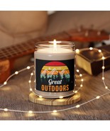 Scented Soy Candle 9oz: Great Outdoors Aroma in Retro Sunset and Mountai... - £21.22 GBP