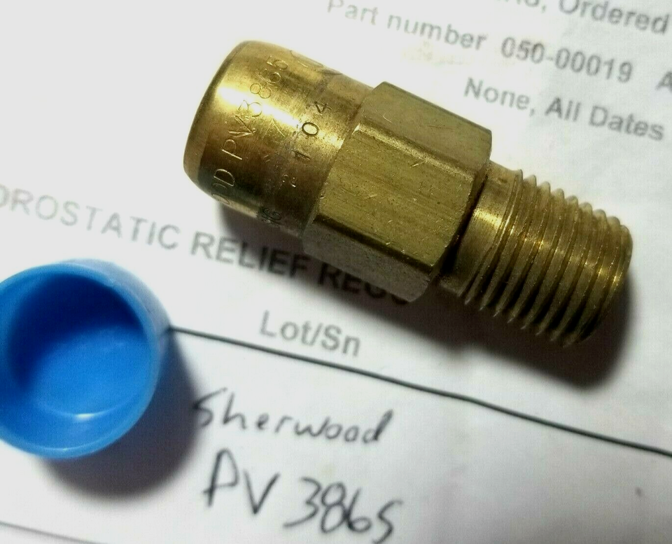Sherwood PV3865 HYDROSTATIC Pressure Relief Valve 400 PSIG WORKHORSE 050... - $53.22