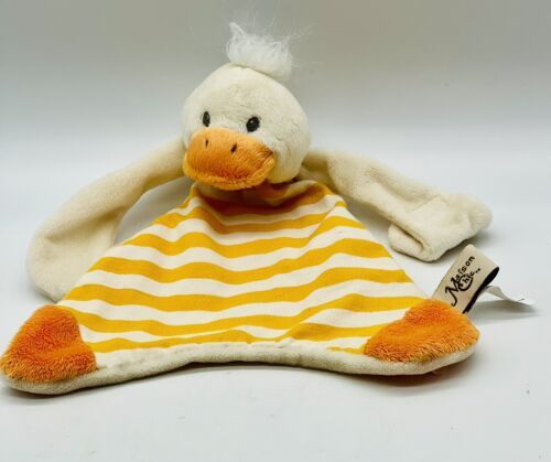 Maison Chic Yellow Duck Plush Lovey Security Blanket Pacifier Holder Duckie - $25.23