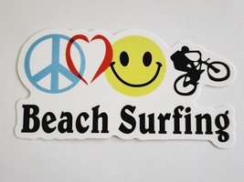 Beach Surfing Peace Heart Smile and Biking Sticker Decal Multicolor Super Cool - £1.77 GBP