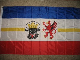 3X5 Mecklenburg West Pomerania German State Germany Super-Poly Flag 3&#39;X5&#39; Banner - £19.27 GBP