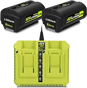 2Pack 6.5Ah 40V Battery With Charger Kit For Ryobi 40V Battery And Charg... - £318.66 GBP