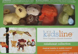 Kidsline Rain Forest Animals Musical Nursery Bed Mobile Crib Bedding New - £57.79 GBP