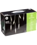 GE ConstantON Clear White Icicle-Style Lights, 2 Sets-300 Lights 13.2&#39; E... - £27.48 GBP