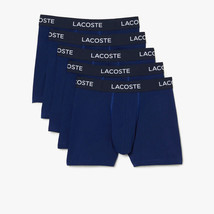 Lacoste Men&#39; Boxer Casual 5 Pack Cotton Stretch NAVY  S, L 6H6521-51  F9F - $22.00
