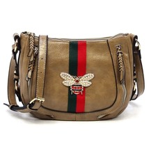 Classic Queen Bee Stripe Saddle Crossbody Bag - £33.63 GBP