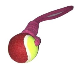 Knot Rope Tug w/ Regular Size Tennis Ball Classic Puppy Dog Toy! Pink - £1.94 GBP