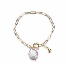 Fashion Baroque Style Party Jewelry Irregular Freshwater Pearl Bracelets Cuff Ba - £8.12 GBP