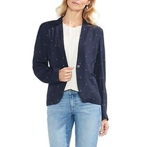 NWT Womens Size 10 Vince Camuto Navy Blue Soho Unstructured Pindot Blazer Jacket - £32.36 GBP