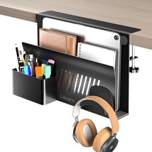 Litwaro Desk Side Storage Organizer, Under Desk Laptop Holder Clamp On Desk - £27.04 GBP