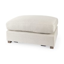26" Beige Polyester And Brown Cocktail Ottoman - $16,711.92 MXN