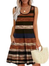 WEESO Womens Summer Dresses Loose U Neck Sleeveless Sundresses Dress with - $30.80