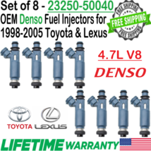 OEM Denso 8Pcs Fuel Injectors For 2000, 01, 02, 03, 2004 Toyota Tundra 4.7L V8 - £125.76 GBP