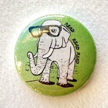 Reading Elephant Glasses Button Pinback Lapel Hat Lanyard Collectible Pi... - $7.99