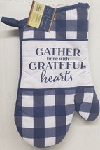 Printed Jumbo Kitchen Oven Mitt (13&quot;) Gather Here With Grateful Hearts, Blue, Gr - £6.35 GBP