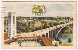 Postcard Rainbow Bridge &amp; Carillon Tower Niagara Falls Ontario - £3.09 GBP