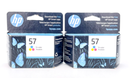 New Hp 57 C6657AN Tri Color Inkjet Print Cartridge Lot Of 2 Genuine Orig... - $26.07