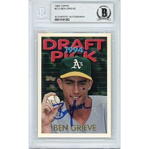Ben Grieve Oakland Athletics Autograph Signed 1995 Topps Baseball Becket... - $68.58