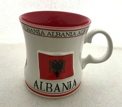 New Albania Coffee Cup MUG+SAUCER-ALBANIA Flag Eagle DESIGN-SOUVENIR - £8.03 GBP