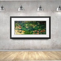 Water lilies,abstract oil painting,Monet inspired,impasto,large wall art,home de - £160.36 GBP
