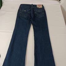 True Religion Billy Womens Blue Cotton Denim Distressed Bootcut Jeans Size 31×33 image 14