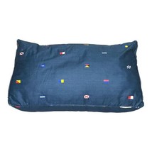 Large Nautica Navy Blue Nautical Rectangle Roll Flags Pillow 1 Piece 12.5” X 25” - $58.89