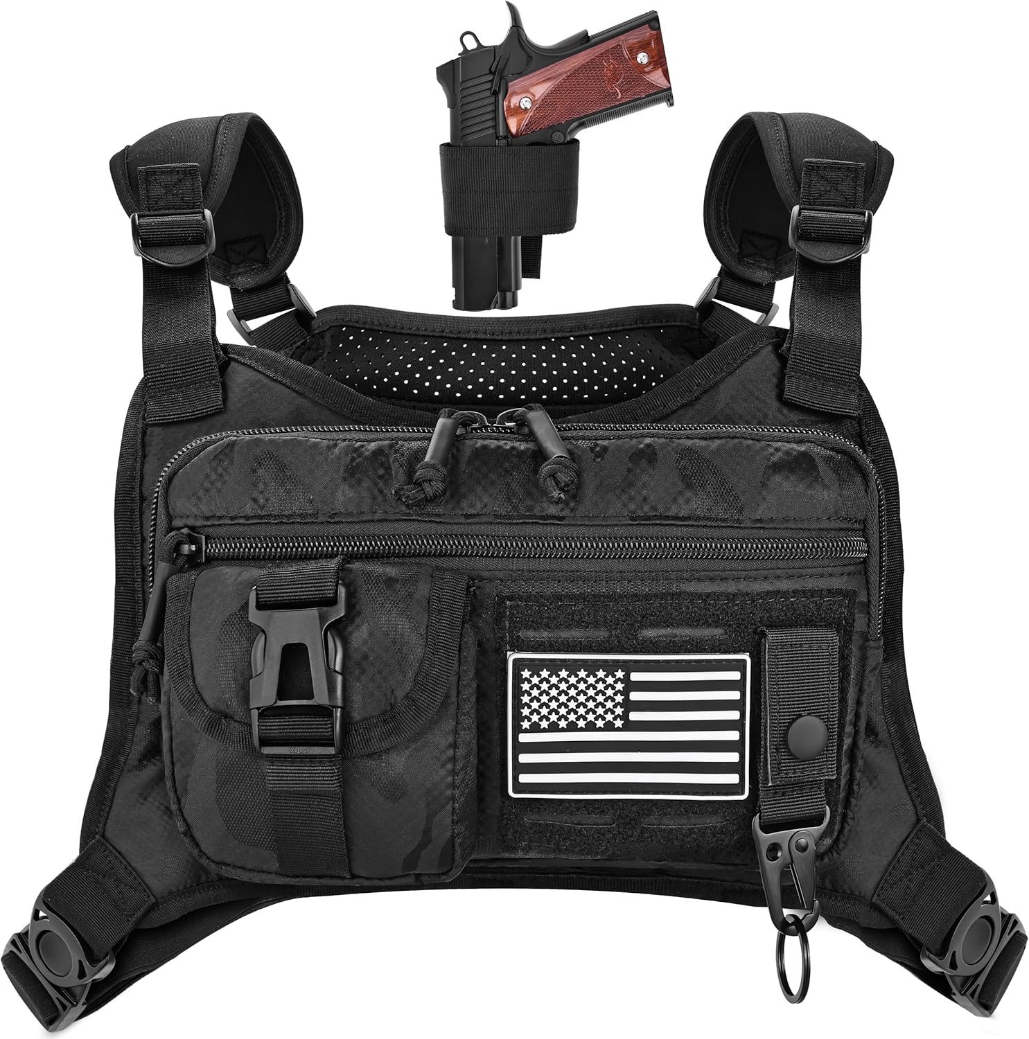 Chest Bag For Men, Gun Vest Holster Fits Most Pistols, Adjustable Edc Ta... - $43.94