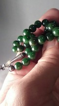 Antigüedad - Vintage Jade Cuenta Collar Con Mexicano Plata Cierre - £305.35 GBP