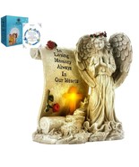 Memorial Statue Garden Angel Solar Led Light Cemetary Grave Decorations ... - £28.30 GBP