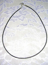 BLACK 2.5 mm LEATHER CORD 17 - 18 INCH NECKLACE CORD WITH EXTENDER CHAIN - $5.99 BLACK 2.5 mm LEATHER CORD 17 - 18 INCH NECKLACE CORD WITH EXTENDER CHAIN - $5.99