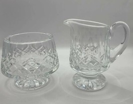 Waterford Crystal Lismore Footed Creamer &amp; Sugar Bowl Set Cut Diamond &amp; Wedge - $55.00