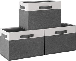 GhvyenntteS Storage Bins [3-Pack] Large Foldable Storage Baskets for Shelves, - £29.65 GBP