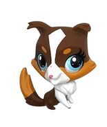 Littlest Pet Shop LPS Brown, Tan &amp; White Collie Dog Puppy With Blue Eyes... - $5.45