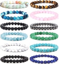 12Pcs Stone Beaded Bracelet - £23.34 GBP