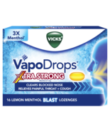 Vicks VapoDrops Xtra Strong Lemon Menthol Blast 16 Lozenges - $98.68 CAD