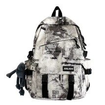 New graffiti backpack male INS super hot tide cool large capacity middle school  - £115.92 GBP