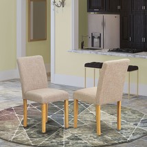 Modern Dining Padded Chairs, Solid Wood Legs With An Oak Finish, Comfortable - £118.87 GBP