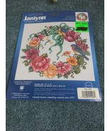 JANLYNN FLORAL WREATH CROSS STITCH #023-0146  2004   NIP - $20.75