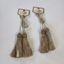 Curtain Tassel Tiebacks 2 India House Trimmings Beige 5.5” Tassels 27” C... - $11.88