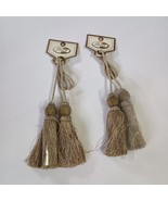 Curtain Tassel Tiebacks 2 India House Trimmings Beige 5.5” Tassels 27” C... - $218.24 MXN